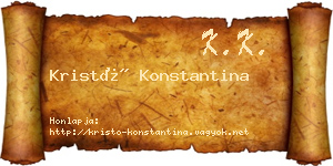 Kristó Konstantina névjegykártya